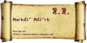 Markó Márk névjegykártya
