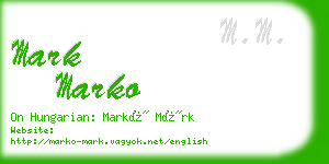 mark marko business card
